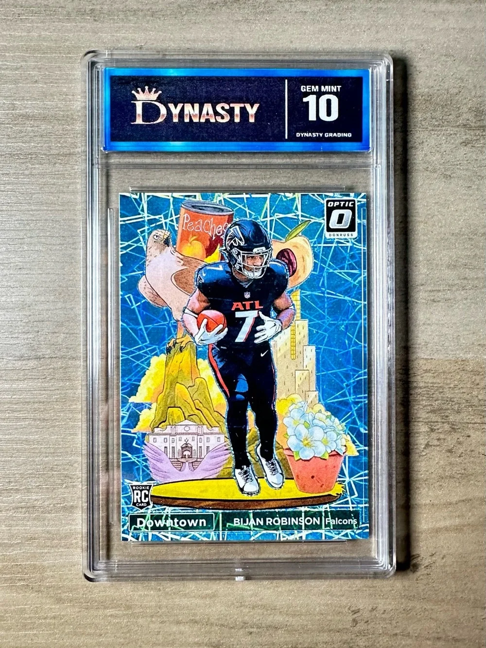 Bijan Robinson 2024 Downtown #10 Rookie Gem Mint 10 Novelty Football Card.